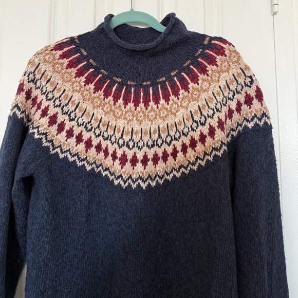 🎁 NWOT LL BEAN SWEATER XL Fair Isle Beauty 100% Cotton 🎁 - Picture 2 of 7